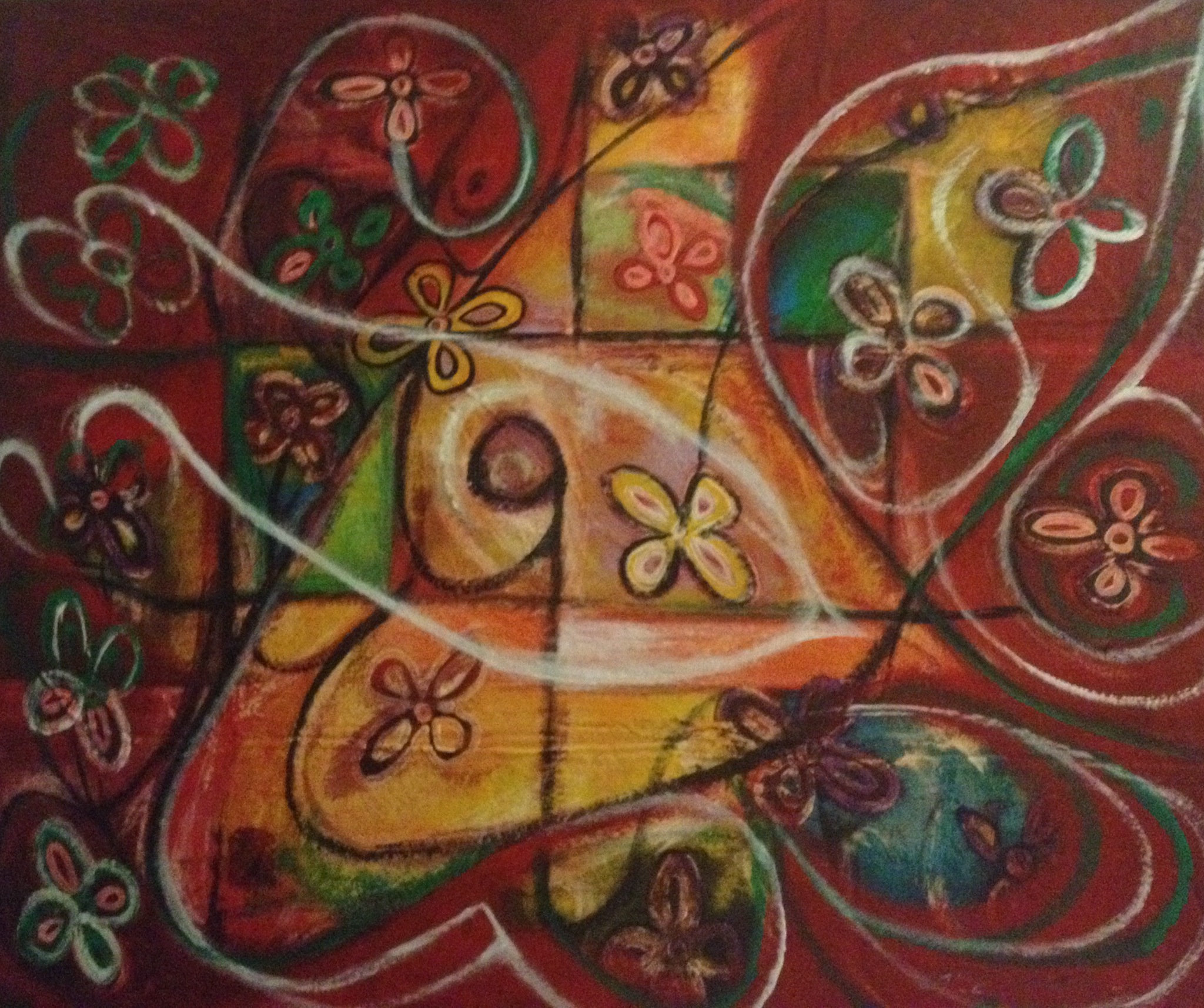Alfredo Isaac - Panama - Fingerprint Flowers-oil & acrylic